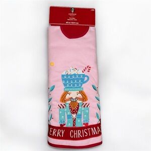 Pink & Red Embroidered Ashland Nutcracker Merry Christmas Tree Skirt 48-inch